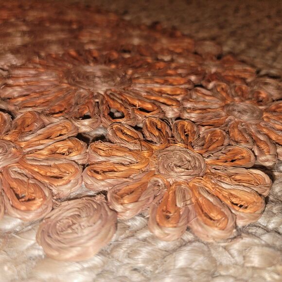 VTG Handmade Philippines Abaca Woven Hemp Mat 18" Trivet Table Protector MCM - Picture 12 of 16